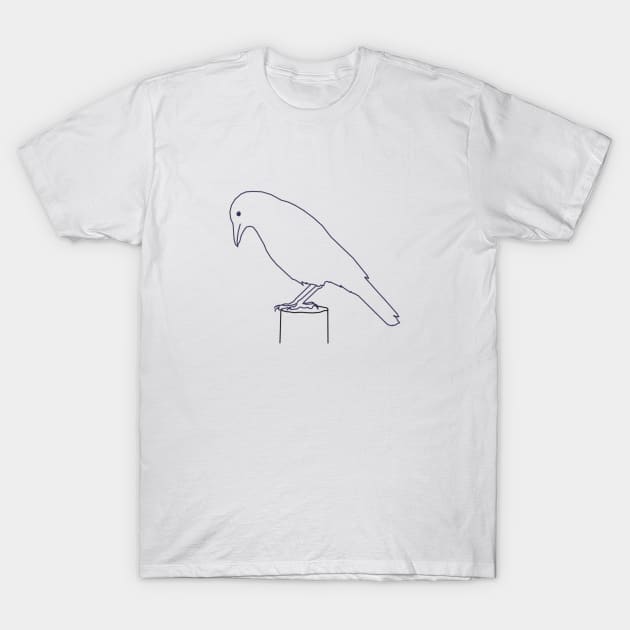 Crow on a Post T-Shirt by thelittleforest